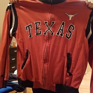 Long sleeved zip up sweat shirt